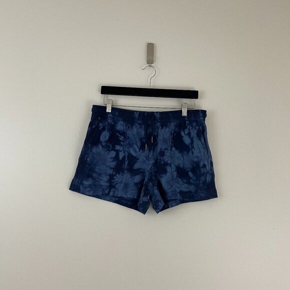 Athleta Pants - Athleta Farallon Blue Tie Dye Cotton Pull On Shorts Size Large